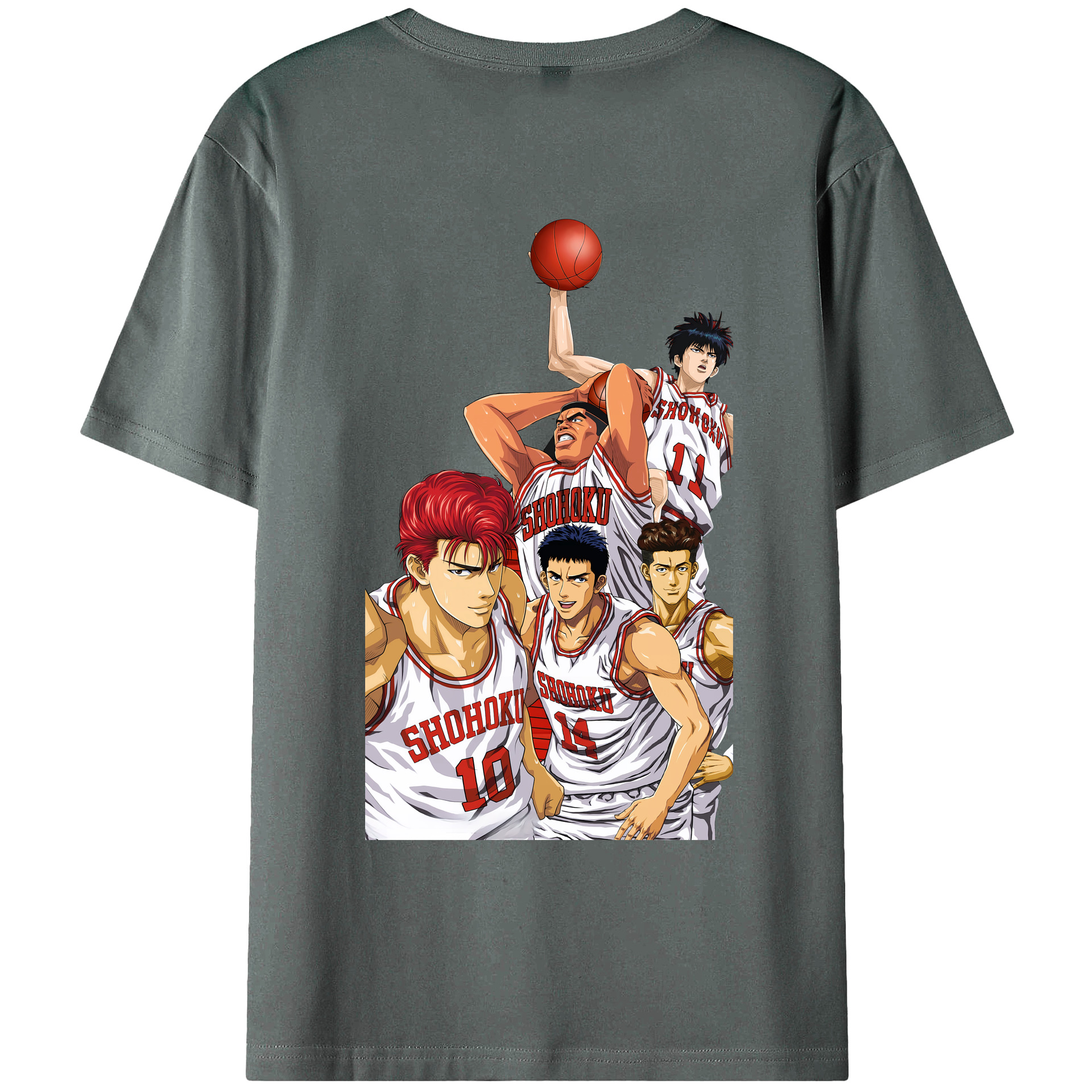 （画像用） SLAM DUNK／スラムダンク 綿100％ メンズ半袖Tシャツ（バックプリント） 通気性